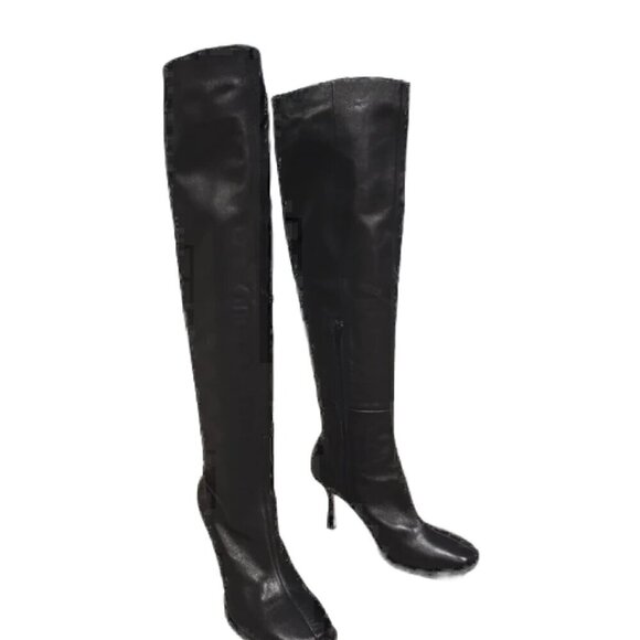 Shoes - Jeffrey Campbell Black Knee High Leather Boots